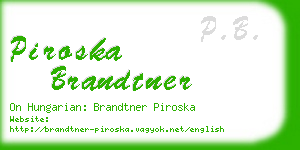 piroska brandtner business card